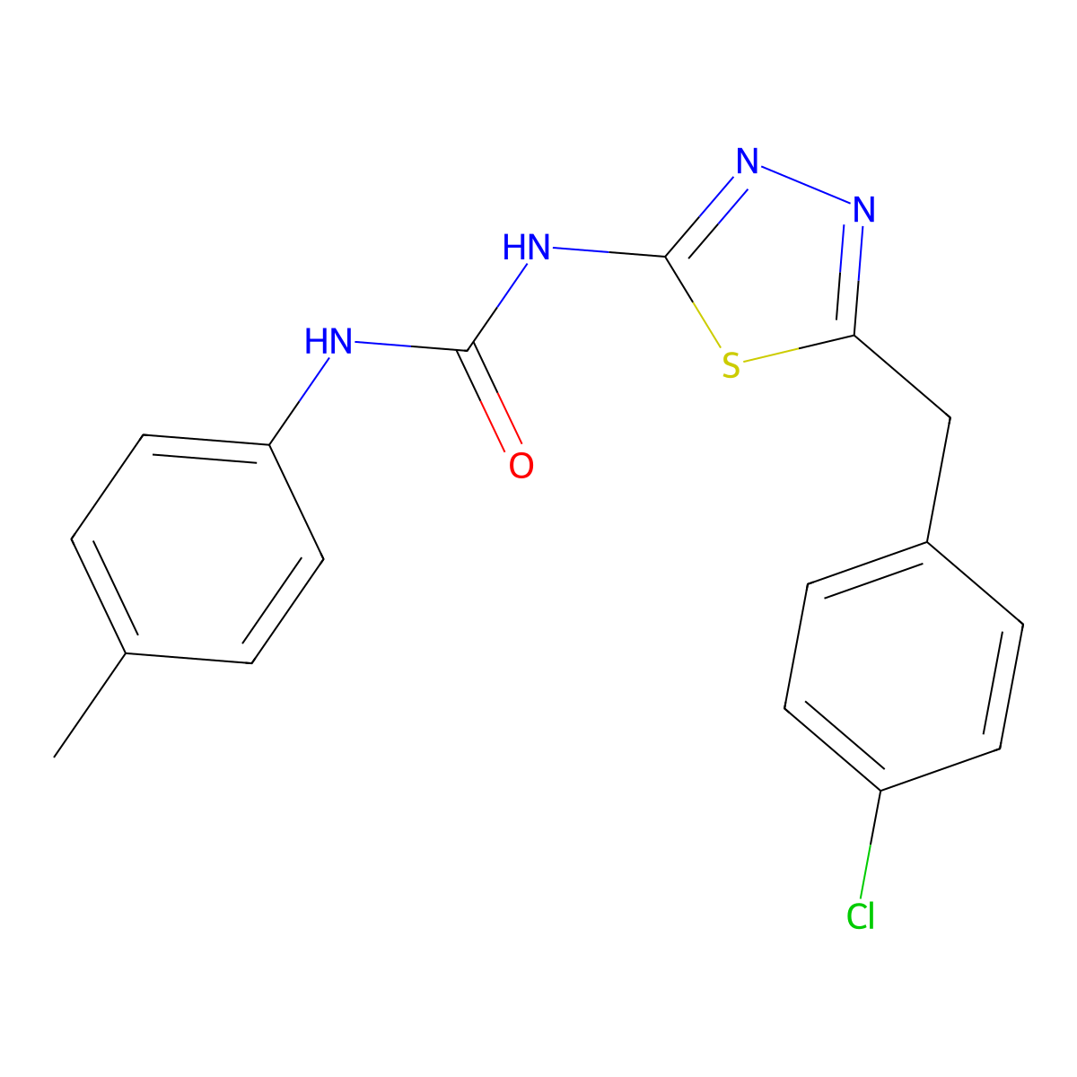 1-[5-(4-Chlorobenzyl)-1,3,4-thiadiazol-2-yl]-3-(4-methylphenyl)urea molecular structure, CAS 426239-52-3