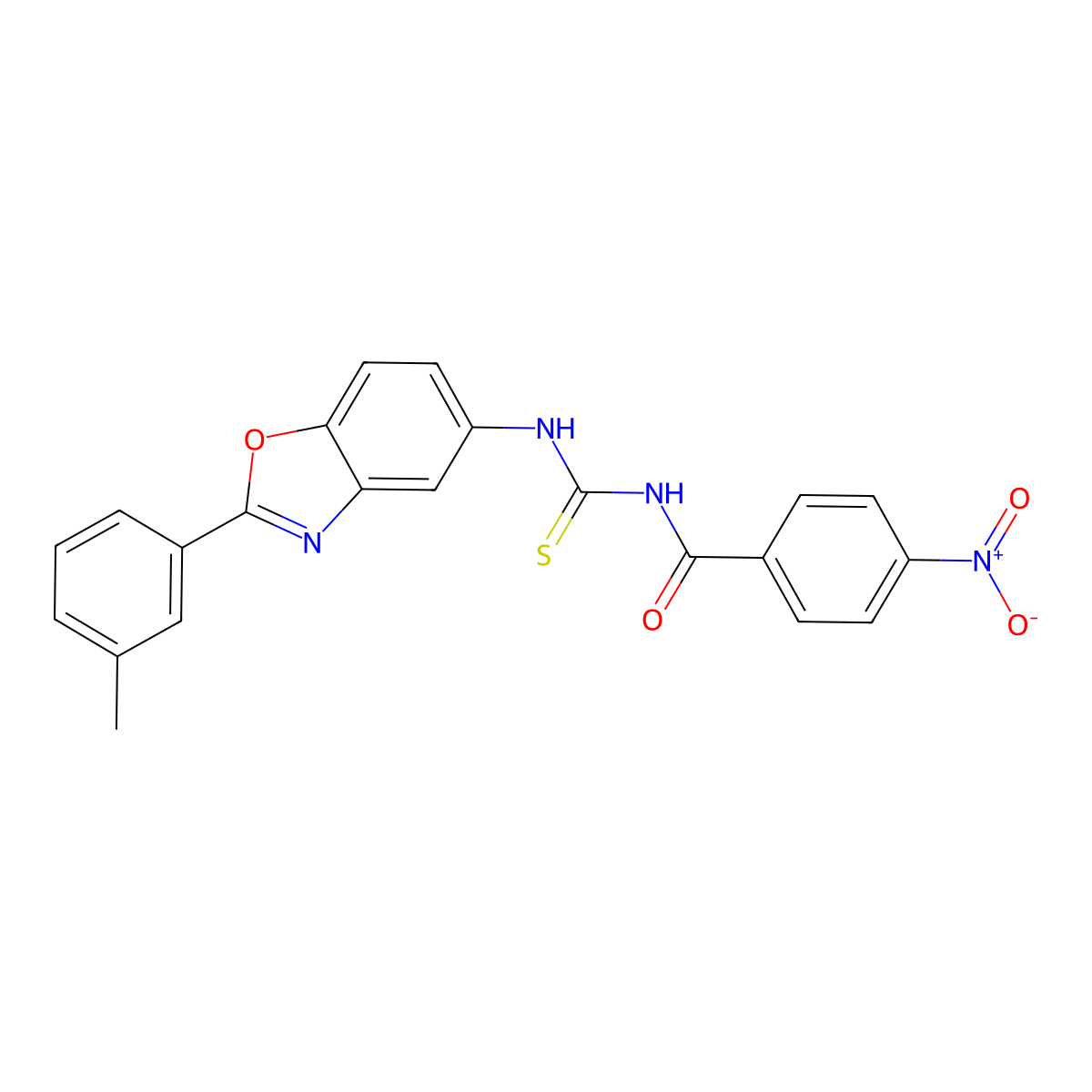 N-[[2-(3-methylphenyl)-1,3-benzoxazol-5-yl]carbamothioyl]-4-nitrobenzamide molecular structure, CAS 426239-58-9