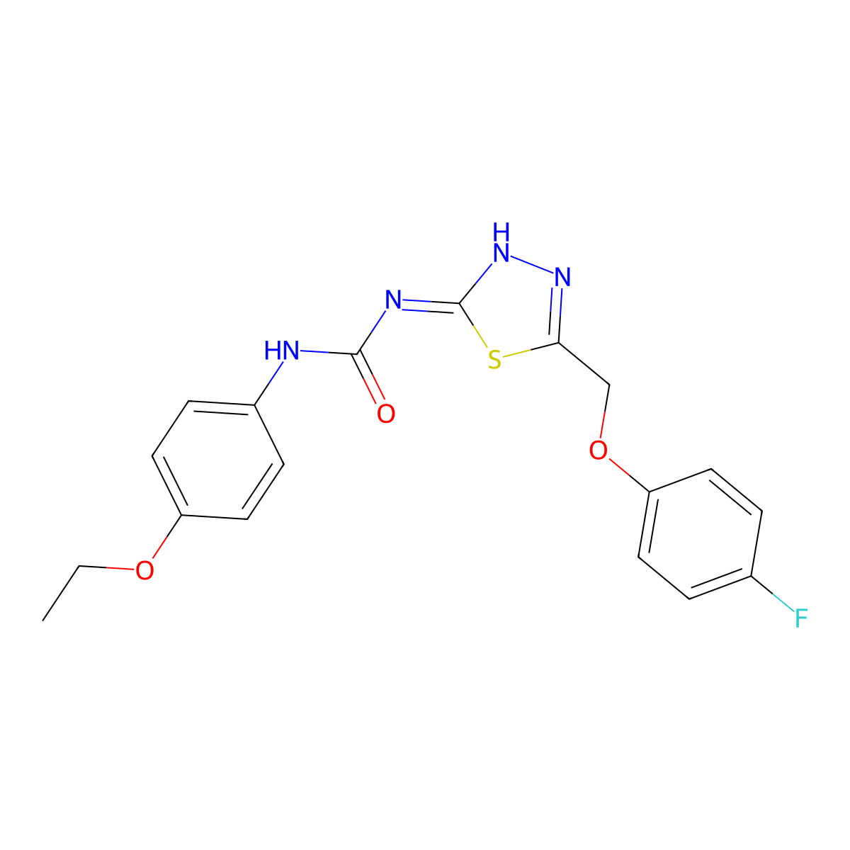 1-(4-Ethoxyphenyl)-3-[5-[(4-fluorophenoxy)methyl]-1,3,4-thiadiazol-2-yl]urea molecular structure, CAS 426239-82-9