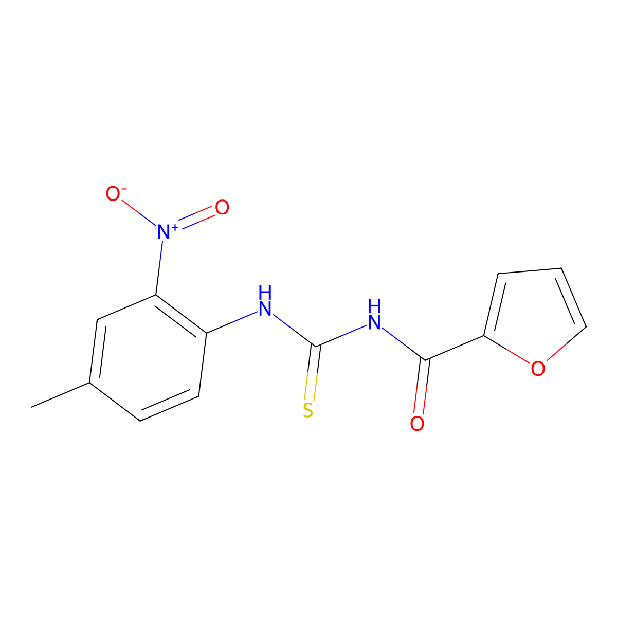 N-[(4-methyl-2-nitrophenyl)carbamothioyl]furan-2-carboxamide molecular structure, CAS 426240-04-2