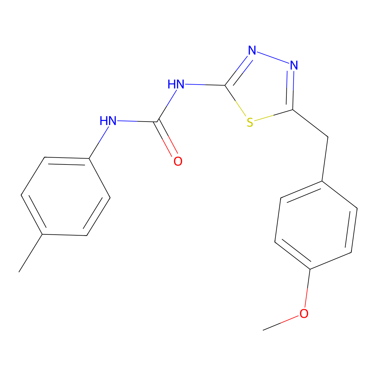 1-[5-(4-Methoxybenzyl)-1,3,4-thiadiazol-2-yl]-3-(4-methylphenyl)urea molecular structure, CAS 426240-13-3