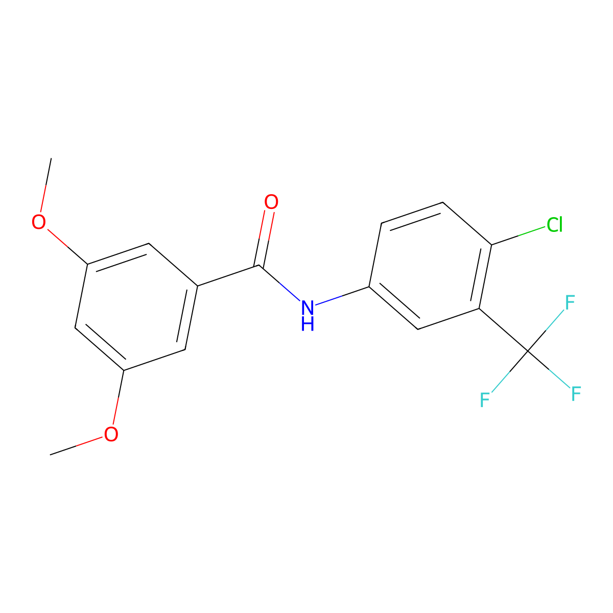 N-[4-chloro-3-(trifluoromethyl)phenyl]-3,5-dimethoxybenzamide molecular structure, CAS 426240-15-5