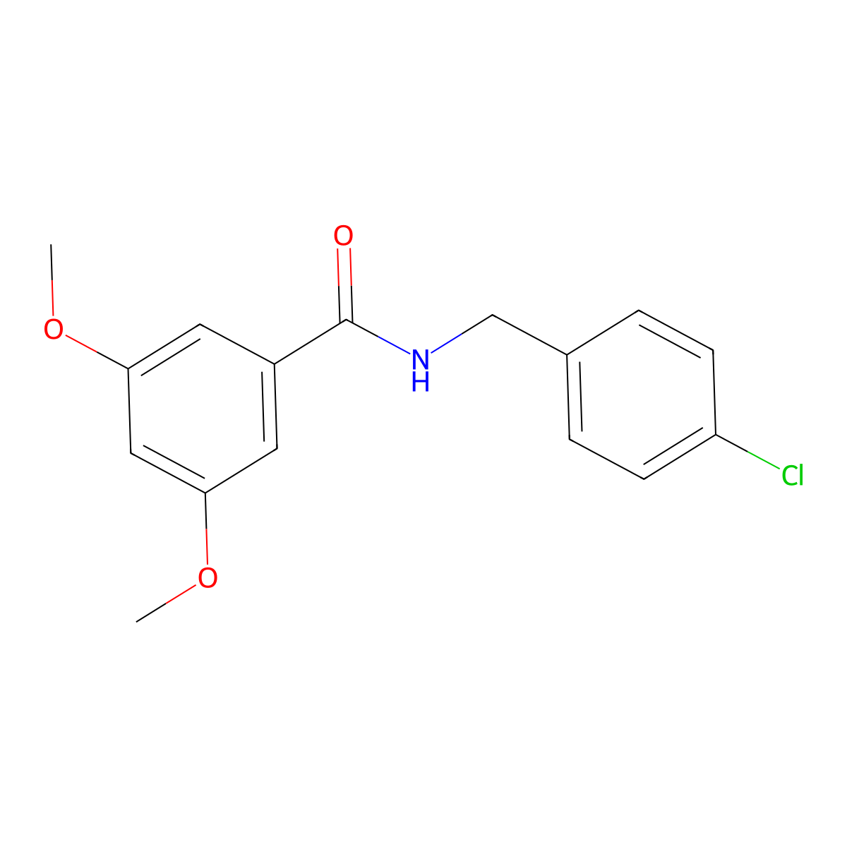 N-[(4-chlorophenyl)methyl]-3,5-dimethoxybenzamide molecular structure, CAS 426240-36-0
