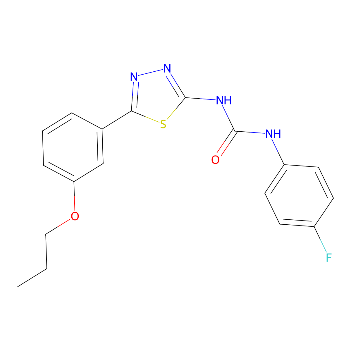 1-(4-Fluorophenyl)-3-[5-(3-propoxyphenyl)-1,3,4-thiadiazol-2-yl]urea molecular structure, CAS 426240-54-2