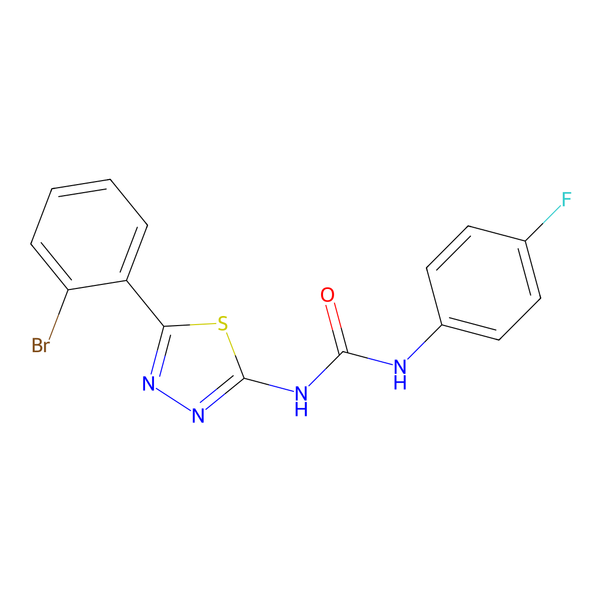 1-[5-(2-Bromophenyl)-1,3,4-thiadiazol-2-yl]-3-(4-fluorophenyl)urea molecular structure, CAS 426240-62-2