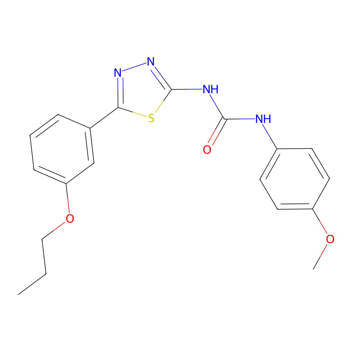 1-(4-Methoxyphenyl)-3-[5-(3-propoxyphenyl)-1,3,4-thiadiazol-2-yl]urea molecular structure, CAS 426240-95-1