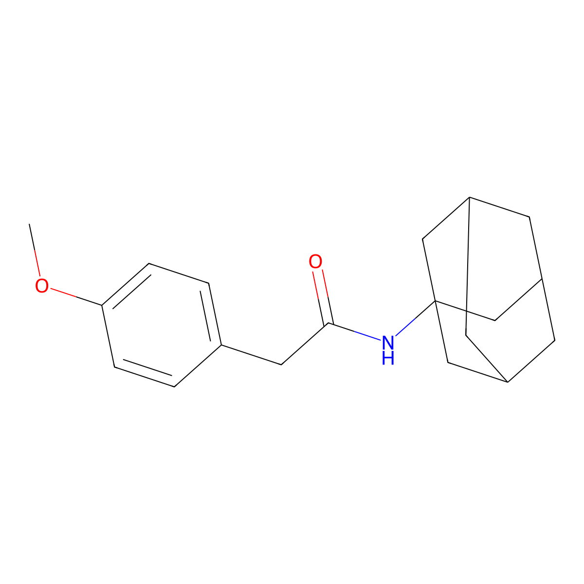 N-(1-adamantyl)-2-(4-methoxyphenyl)acetamide molecular structure, CAS 426241-00-1