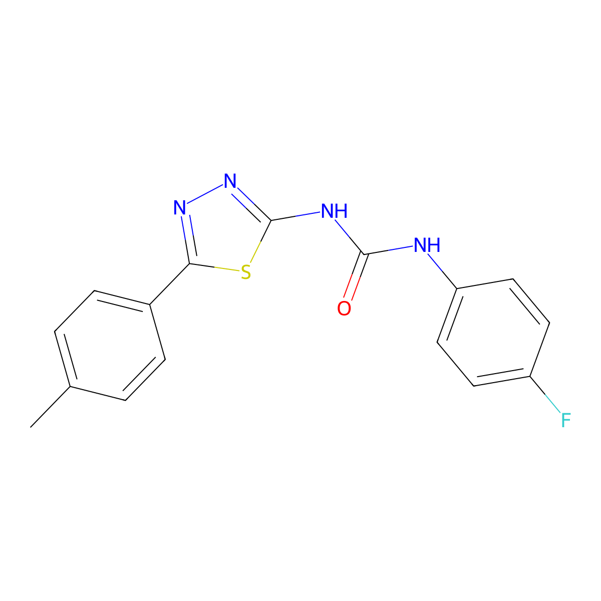 1-(4-Fluorophenyl)-3-[5-(4-methylphenyl)-1,3,4-thiadiazol-2-yl]urea molecular structure, CAS 426241-10-3