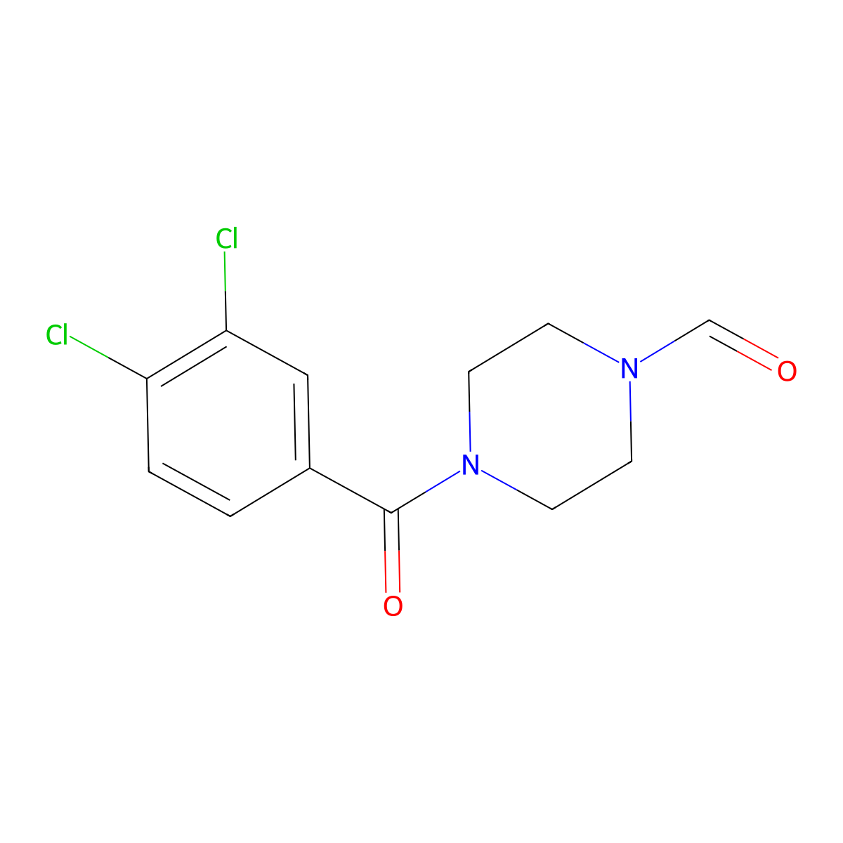 4-(3,4-Dichlorobenzoyl)piperazine-1-carbaldehyde molecular structure, CAS 426241-60-3