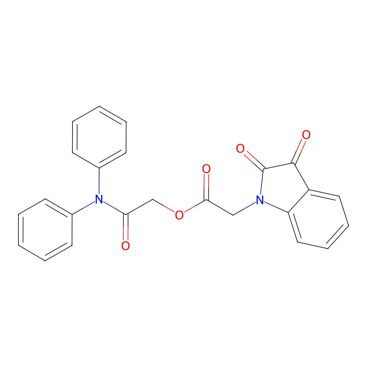 2-(diphenylamino)-2-oxoethyl (2,3-dioxo-2,3-dihydro-1H-indol-1-yl)acetate molecular structure, CAS 426241-73-8