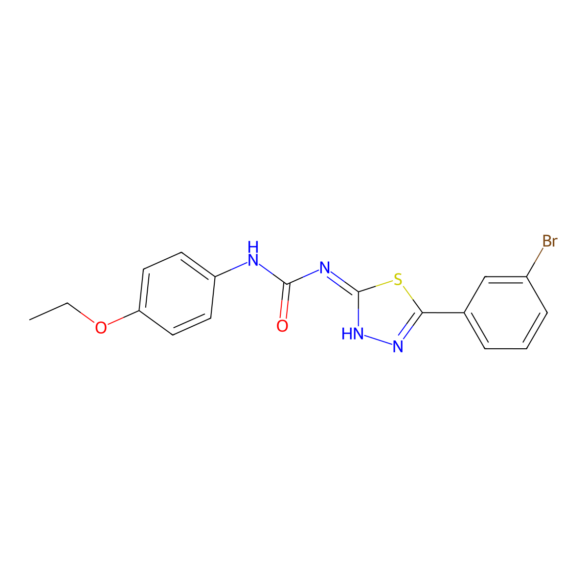 1-[5-(3-Bromophenyl)-1,3,4-thiadiazol-2-yl]-3-(4-ethoxyphenyl)urea molecular structure, CAS 426241-85-2