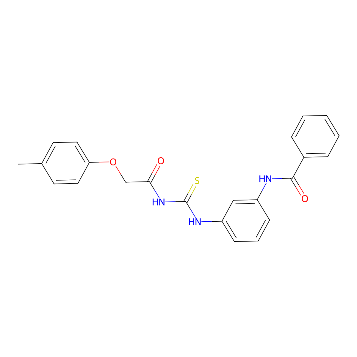 N-[3-({[(4-methylphenoxy)acetyl]carbamothioyl}amino)phenyl]benzamide molecular structure, CAS 426241-94-3