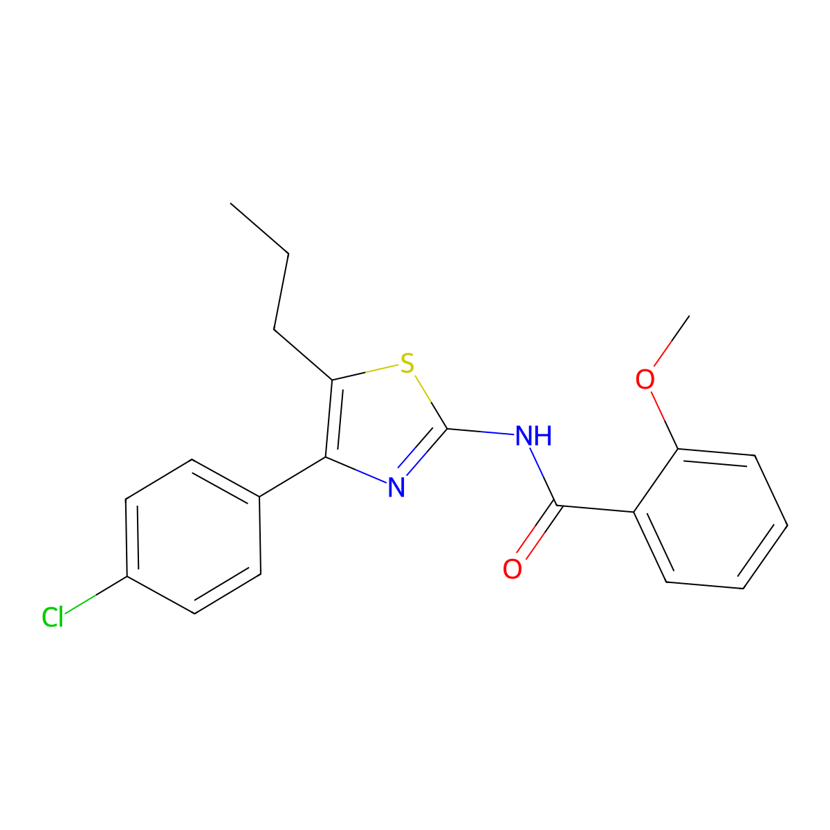 N-[4-(4-chlorophenyl)-5-propyl-1,3-thiazol-2-yl]-2-methoxybenzamide molecular structure, CAS 426242-06-0