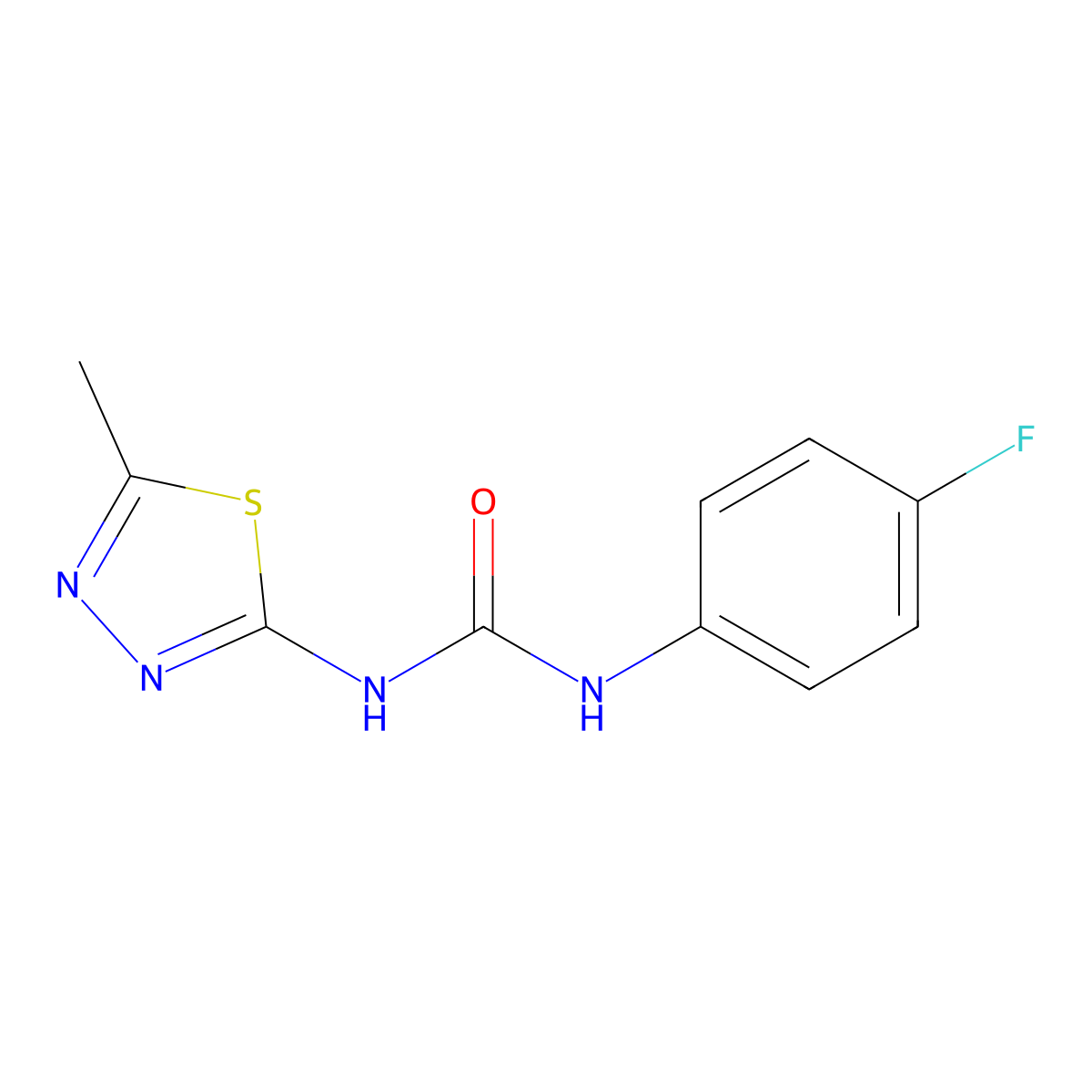 1-(4-Fluorophenyl)-3-(5-methyl-1,3,4-thiadiazol-2-yl)urea molecular structure, CAS 426242-17-3