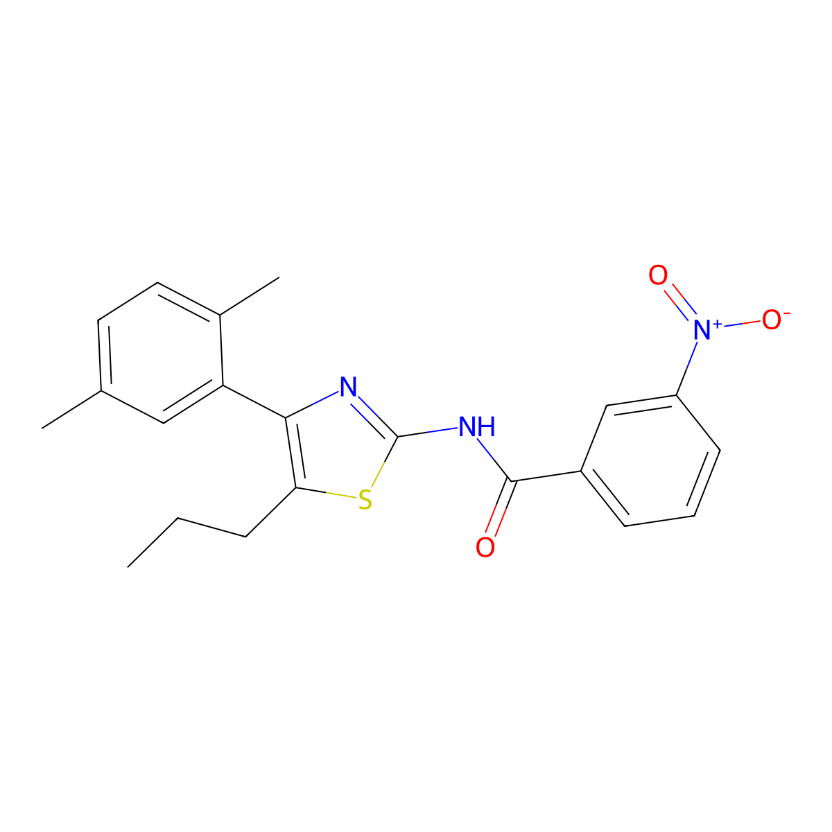 N-[4-(2,5-dimethylphenyl)-5-propyl-1,3-thiazol-2-yl]-3-nitrobenzamide molecular structure, CAS 426242-26-4