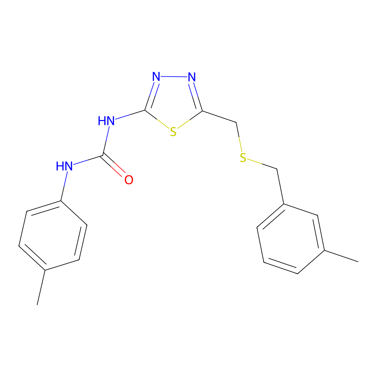 1-(5-{[(3-Methylbenzyl)sulfanyl]methyl}-1,3,4-thiadiazol-2-yl)-3-(4-methylphenyl)urea molecular structure, CAS 426242-30-0