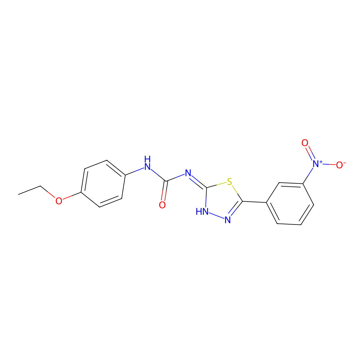 1-(4-Ethoxyphenyl)-3-[5-(3-nitrophenyl)-1,3,4-thiadiazol-2-yl]urea molecular structure, CAS 426242-61-7