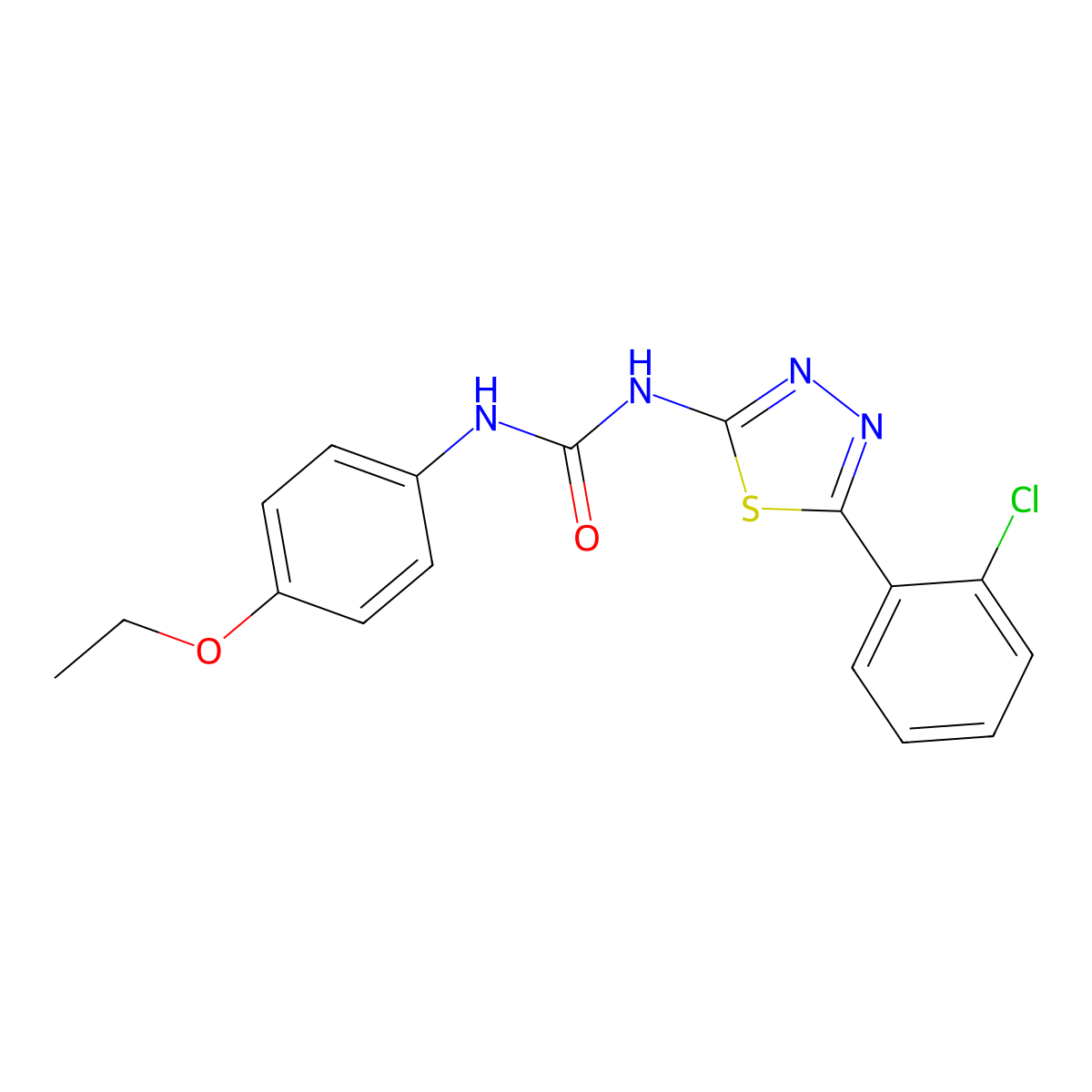 1-[5-(2-Chlorophenyl)-1,3,4-thiadiazol-2-yl]-3-(4-ethoxyphenyl)urea molecular structure, CAS 426242-62-8
