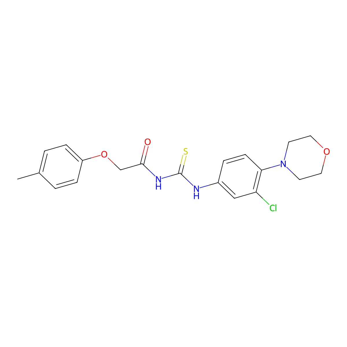 N-[(3-chloro-4-morpholin-4-ylphenyl)carbamothioyl]-2-(4-methylphenoxy)acetamide molecular structure, CAS 426242-67-3