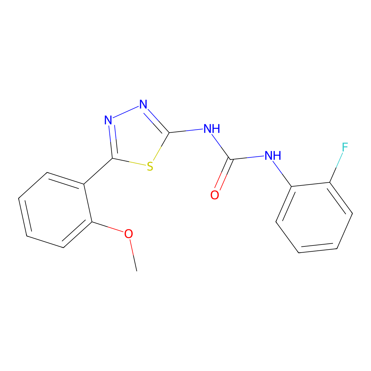 1-(2-Fluorophenyl)-3-[5-(2-methoxyphenyl)-1,3,4-thiadiazol-2-yl]urea molecular structure, CAS 426242-86-6