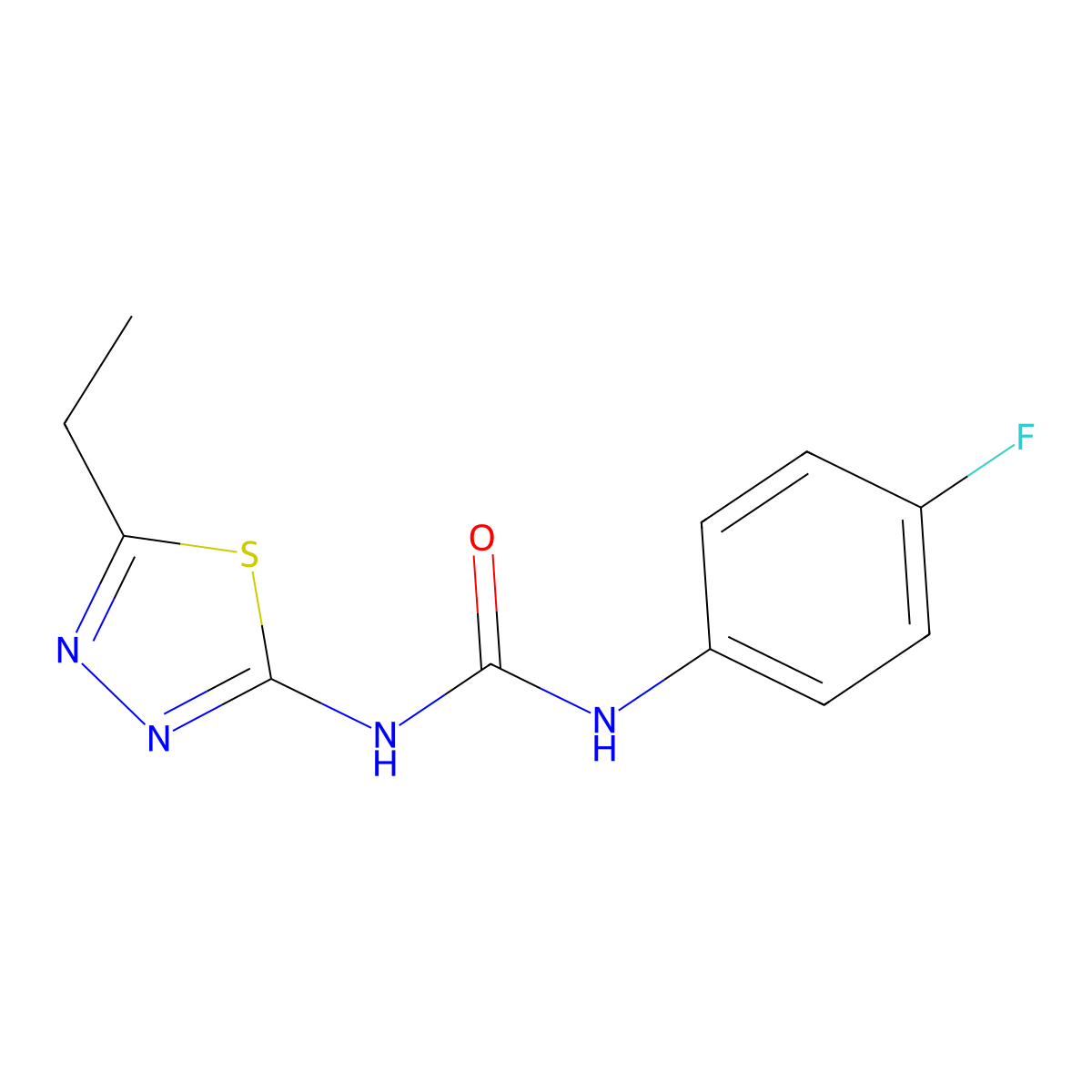1-(5-Ethyl-1,3,4-thiadiazol-2-yl)-3-(4-fluorophenyl)urea molecular structure, CAS 426243-07-4