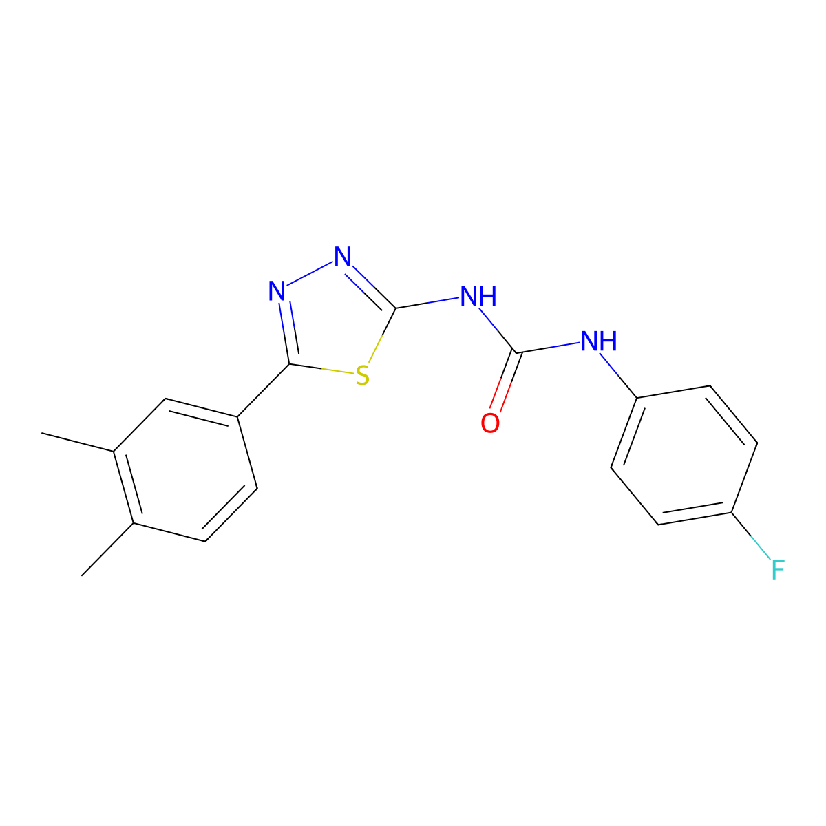 1-[5-(3,4-Dimethylphenyl)-1,3,4-thiadiazol-2-yl]-3-(4-fluorophenyl)urea molecular structure, CAS 426243-09-6