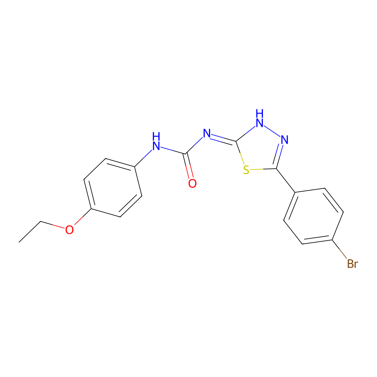 1-[5-(4-Bromophenyl)-1,3,4-thiadiazol-2-yl]-3-(4-ethoxyphenyl)urea molecular structure, CAS 426243-19-8