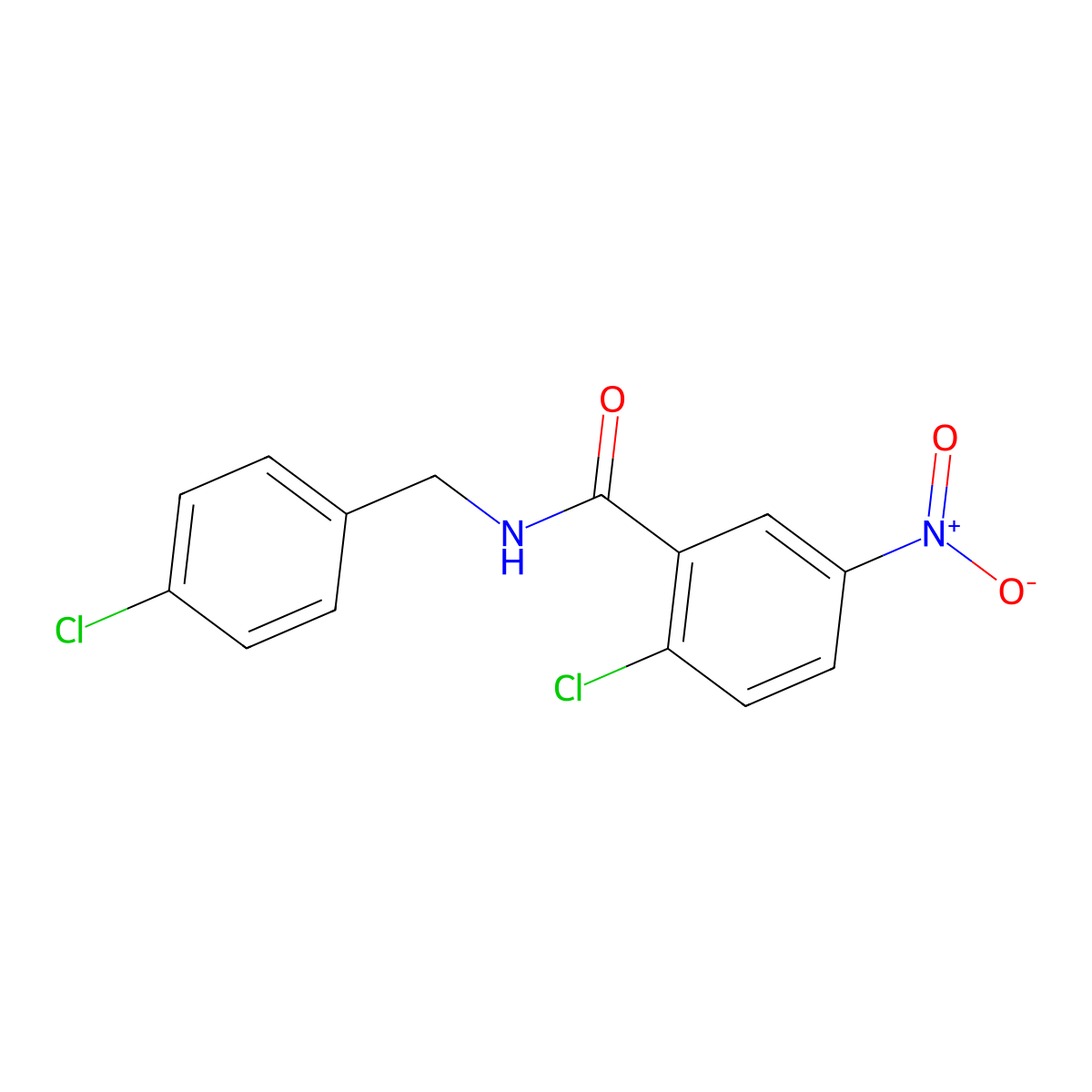 2-chloro-N-(4-chlorobenzyl)-5-nitrobenzamide molecular structure, CAS 426243-29-0