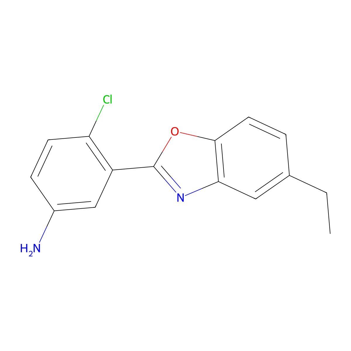 4-Chloro-3-(5-ethyl-1,3-benzoxazol-2-yl)aniline molecular structure, CAS 426243-36-9