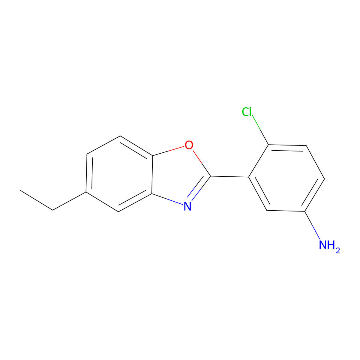 4-Chloro-3-(5-ethyl-1,3-benzoxazol-2-yl)aniline molecular structure, CAS 426243-36-9