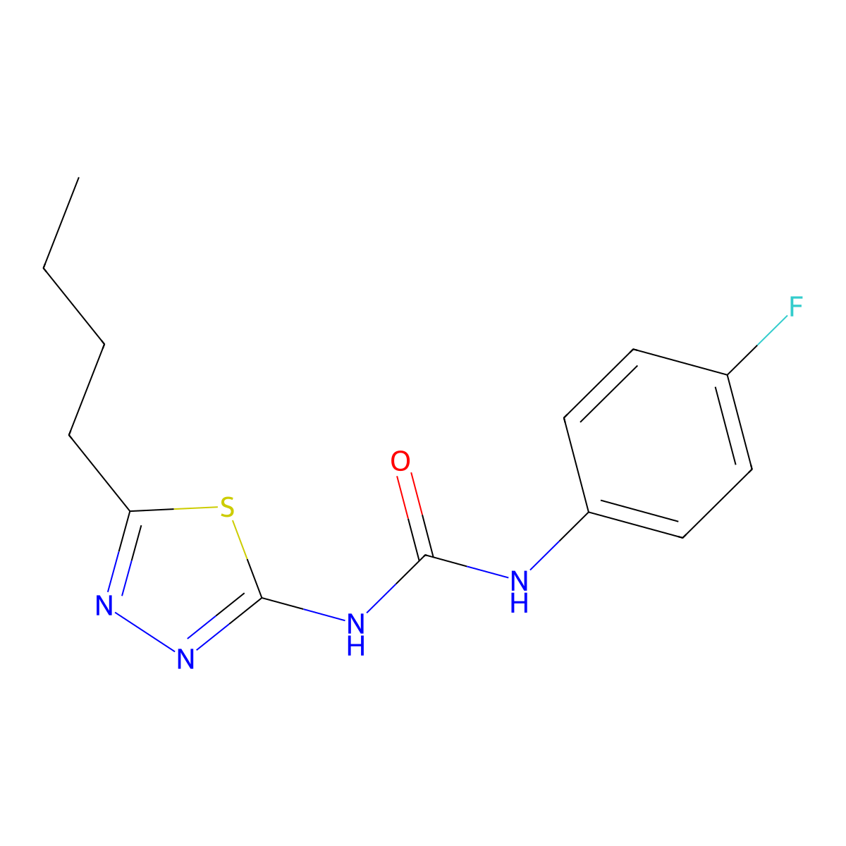 1-(5-Butyl-1,3,4-thiadiazol-2-yl)-3-(4-fluorophenyl)urea molecular structure, CAS 426243-60-9