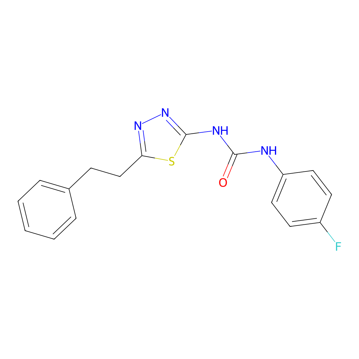 1-(4-Fluorophenyl)-3-[5-(2-phenylethyl)-1,3,4-thiadiazol-2-yl]urea molecular structure, CAS 426243-64-3