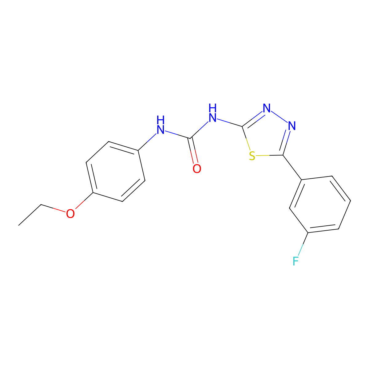 1-(4-Ethoxyphenyl)-3-[5-(3-fluorophenyl)-1,3,4-thiadiazol-2-yl]urea molecular structure, CAS 426243-65-4