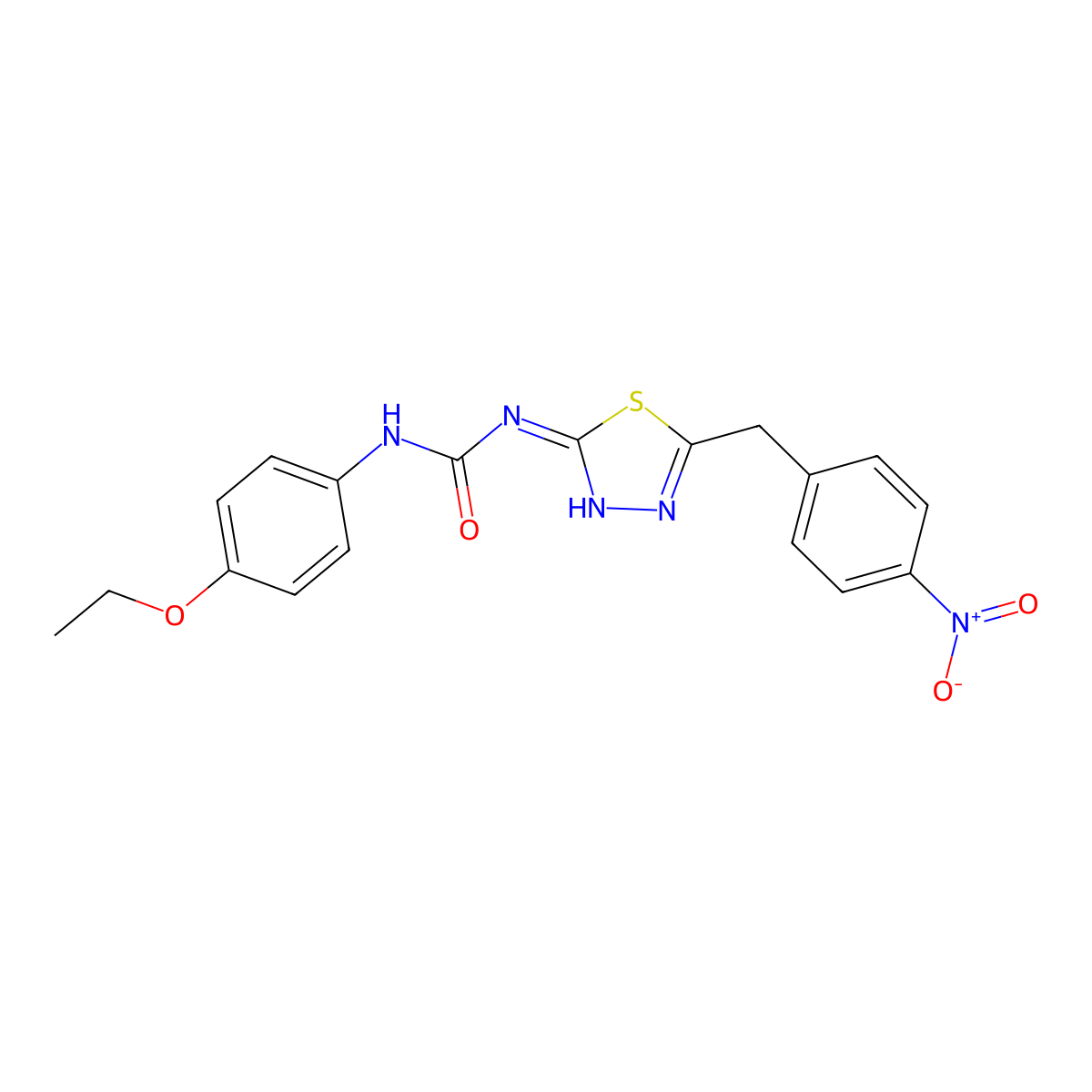 1-(4-Ethoxyphenyl)-3-[5-[(4-nitrophenyl)methyl]-1,3,4-thiadiazol-2-yl]urea molecular structure, CAS 426243-83-6