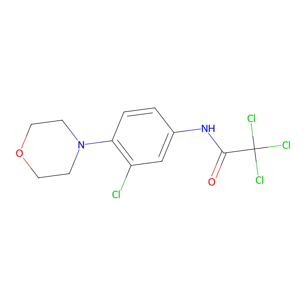 2,2,2-trichloro-N-(3-chloro-4-morpholin-4-ylphenyl)acetamide molecular structure, CAS 426243-92-7