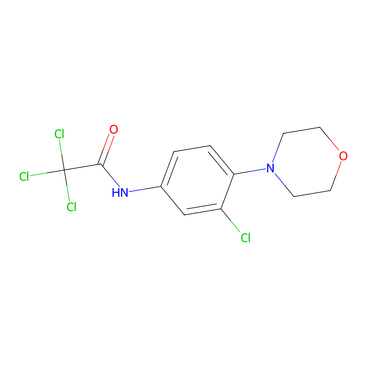 2,2,2-trichloro-N-(3-chloro-4-morpholin-4-ylphenyl)acetamide molecular structure, CAS 426243-92-7