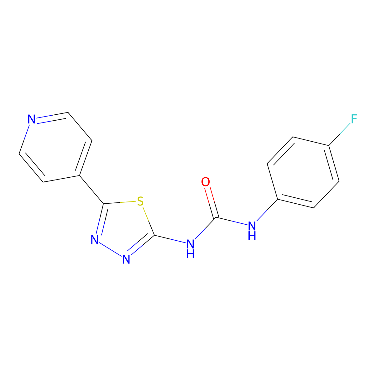 1-(4-Fluorophenyl)-3-(5-pyridin-4-yl-1,3,4-thiadiazol-2-yl)urea molecular structure, CAS 426243-97-2