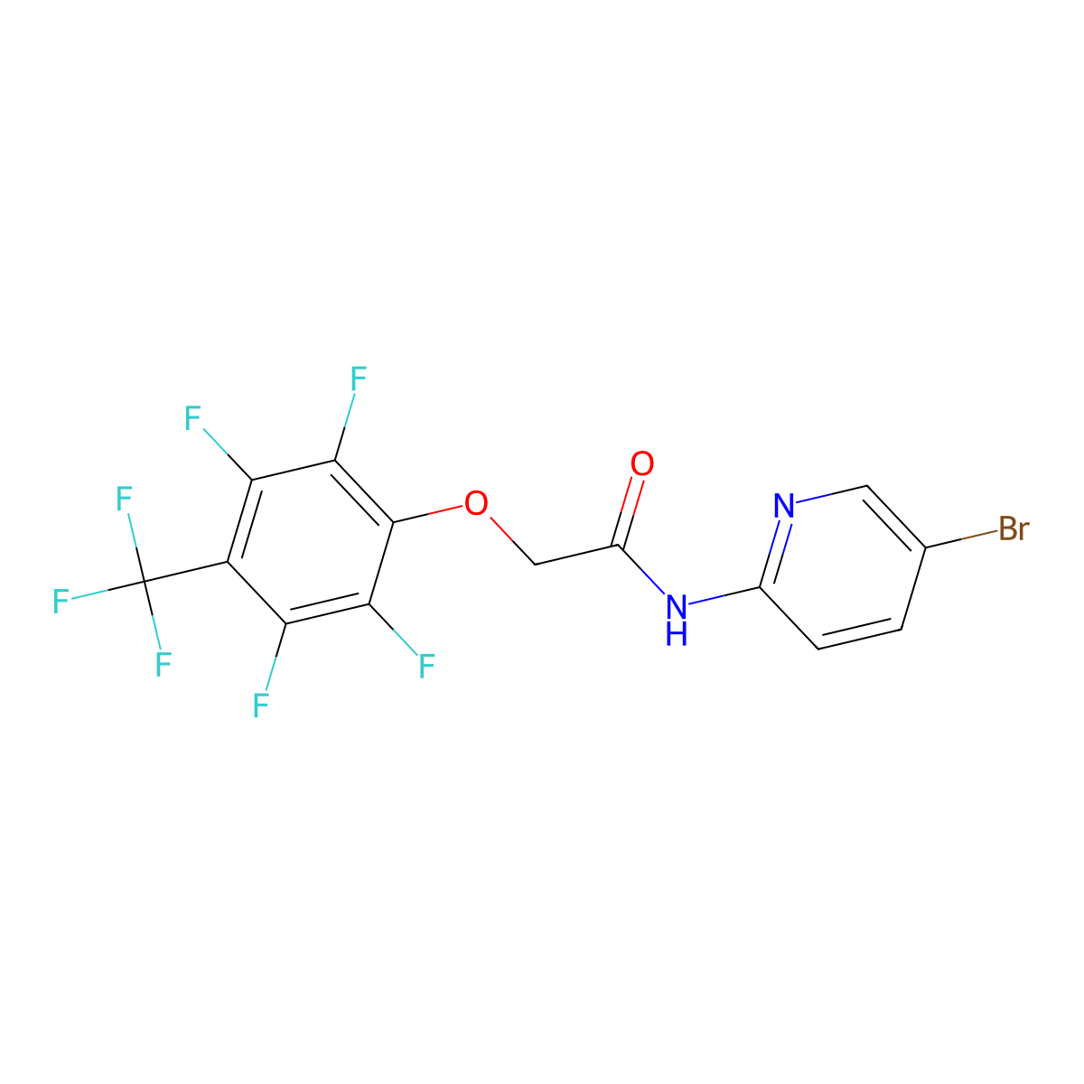 N-(5-bromopyridin-2-yl)-2-[2,3,5,6-tetrafluoro-4-(trifluoromethyl)phenoxy]acetamide molecular structure, CAS 426244-04-4