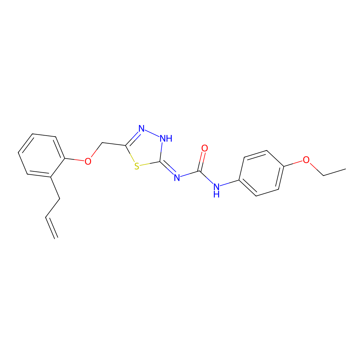 1-(4-Ethoxyphenyl)-3-[5-[(2-prop-2-enylphenoxy)methyl]-1,3,4-thiadiazol-2-yl]urea molecular structure, CAS 426244-06-6