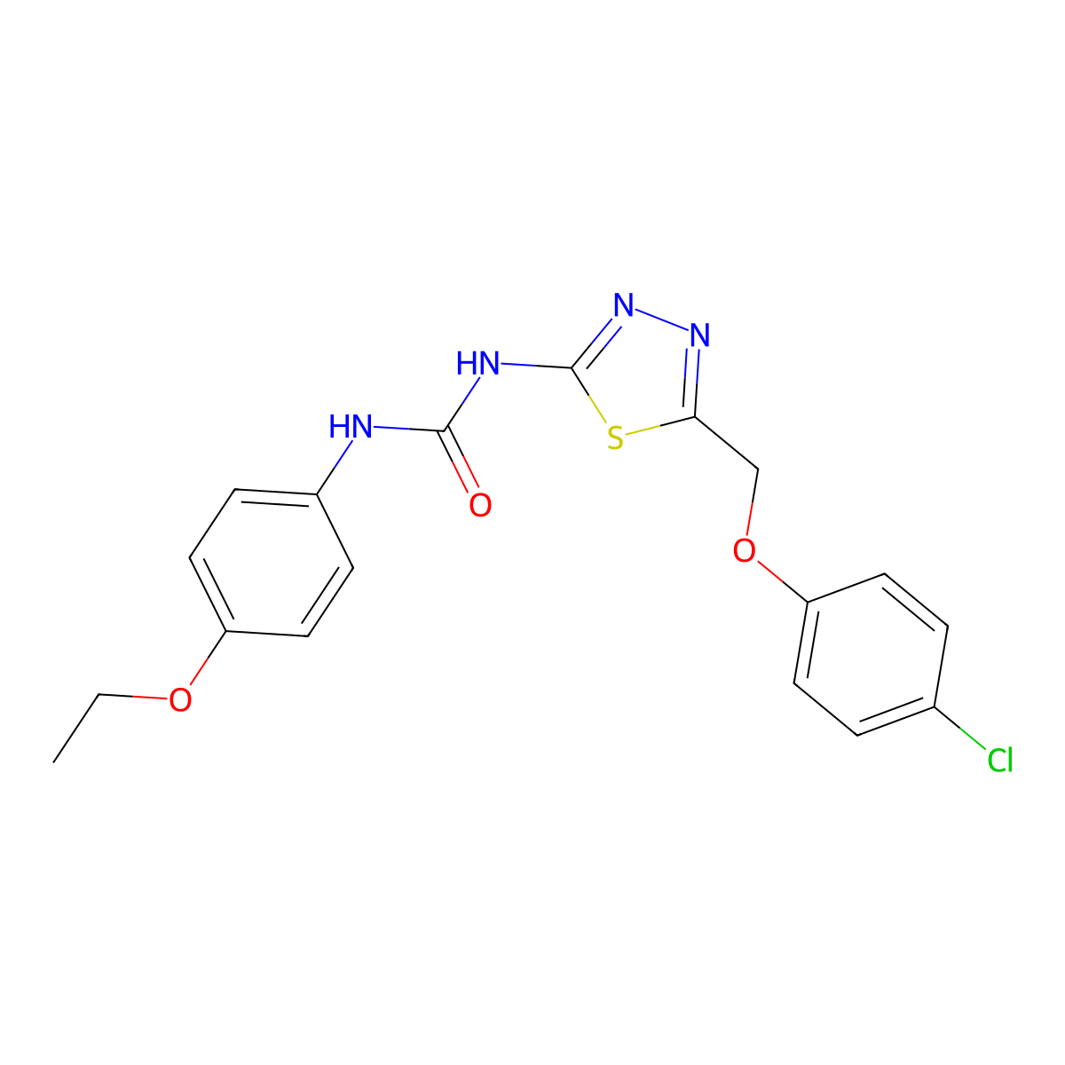 1-[5-[(4-Chlorophenoxy)methyl]-1,3,4-thiadiazol-2-yl]-3-(4-ethoxyphenyl)urea molecular structure, CAS 426244-11-3