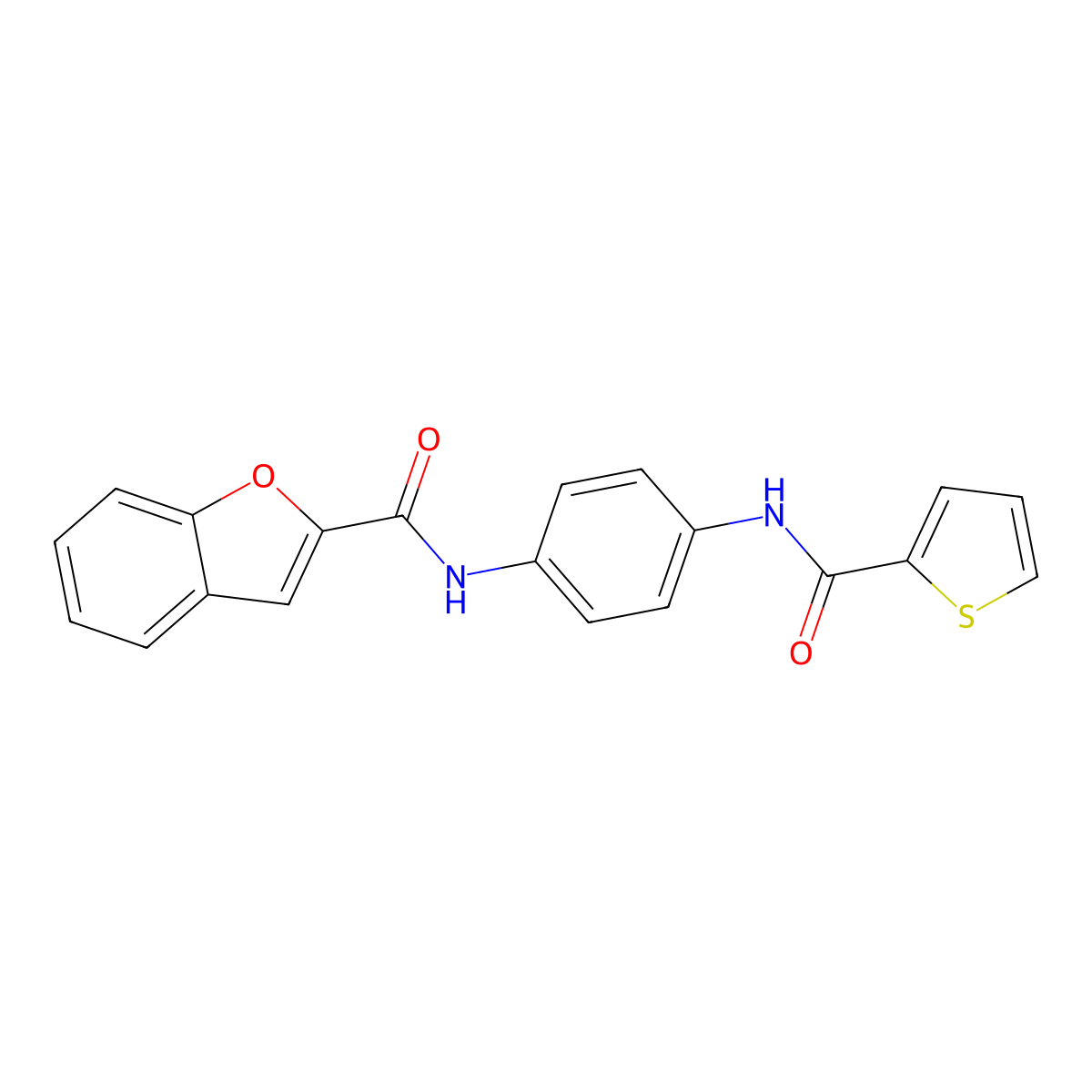 N-[4-(thiophene-2-carbonylamino)phenyl]-1-benzofuran-2-carboxamide molecular structure, CAS 426244-12-4