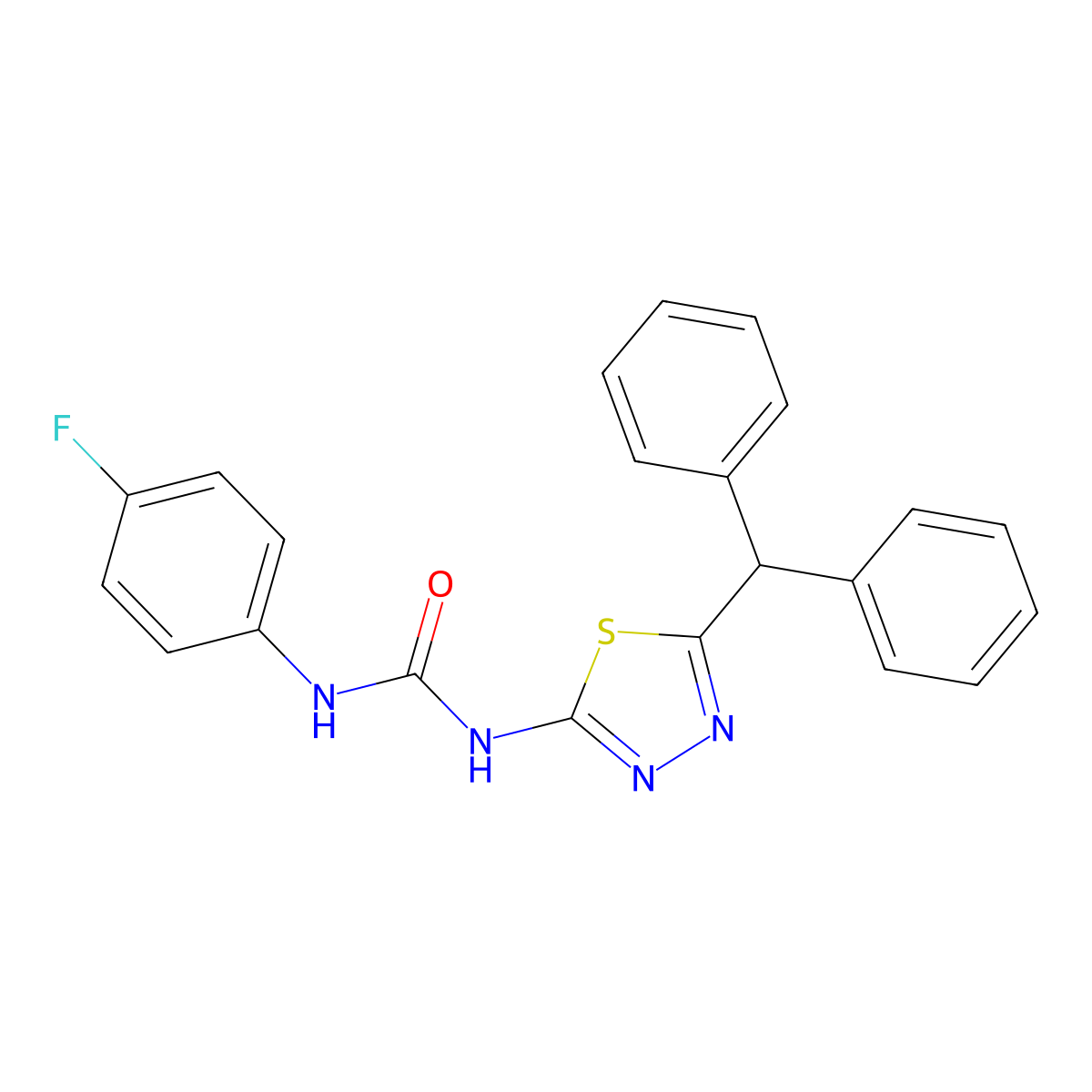 1-(5-Benzhydryl-1,3,4-thiadiazol-2-yl)-3-(4-fluorophenyl)urea molecular structure, CAS 426244-21-5
