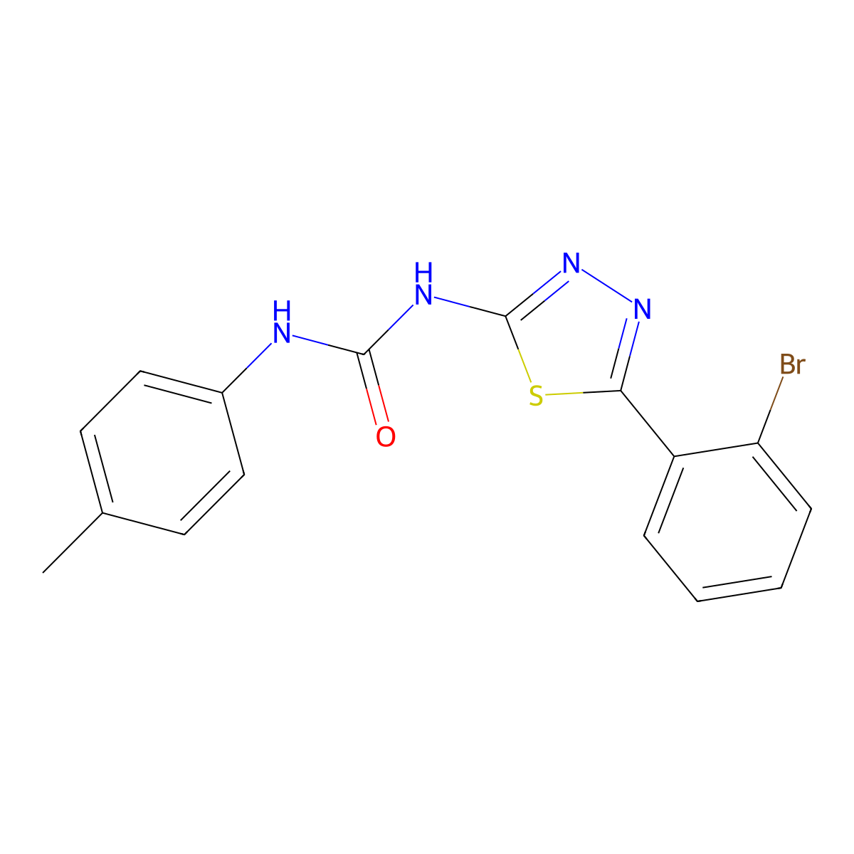 1-[5-(2-Bromophenyl)-1,3,4-thiadiazol-2-yl]-3-(4-methylphenyl)urea molecular structure, CAS 426244-30-6