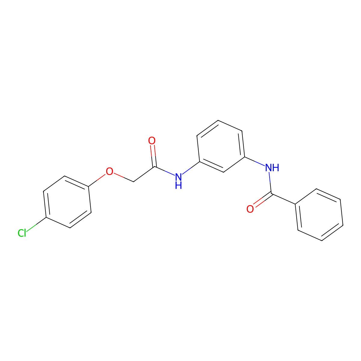 N-[3-[[2-(4-chlorophenoxy)acetyl]amino]phenyl]benzamide molecular structure, CAS 426244-96-4