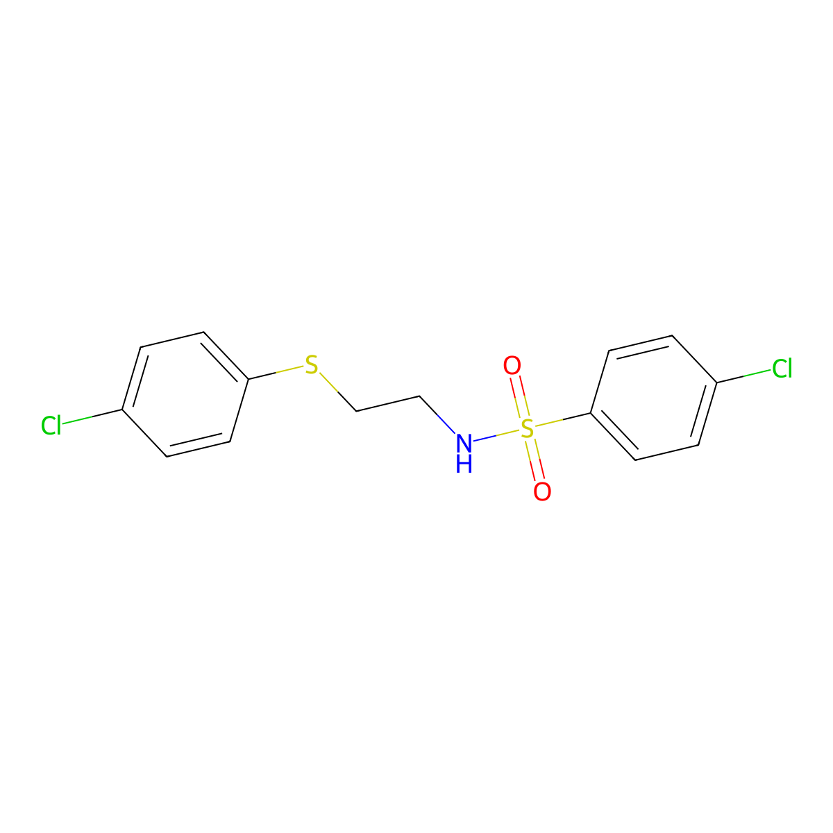 4-chloro-N-[2-(4-chlorophenyl)sulfanylethyl]benzenesulfonamide molecular structure, CAS 426244-99-7