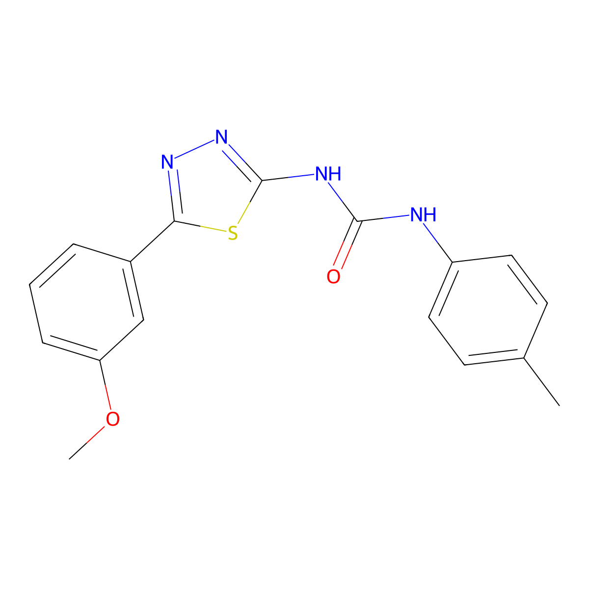 1-[5-(3-Methoxyphenyl)-1,3,4-thiadiazol-2-yl]-3-(4-methylphenyl)urea molecular structure, CAS 426245-13-8