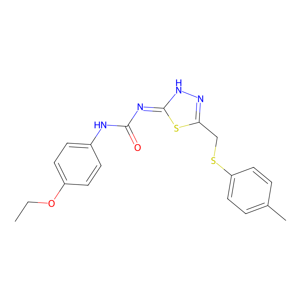1-(4-Ethoxyphenyl)-3-[5-[(4-methylphenyl)sulfanylmethyl]-1,3,4-thiadiazol-2-yl]urea molecular structure, CAS 426245-17-2
