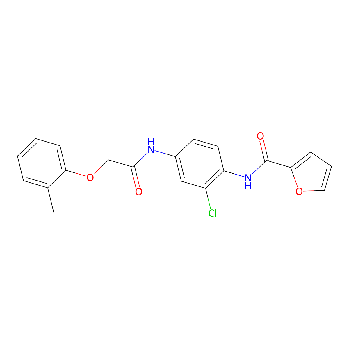 N-[2-chloro-4-[[2-(2-methylphenoxy)acetyl]amino]phenyl]furan-2-carboxamide molecular structure, CAS 426245-57-0