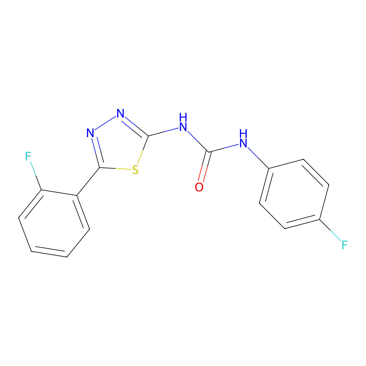 1-(4-Fluorophenyl)-3-[5-(2-fluorophenyl)-1,3,4-thiadiazol-2-yl]urea molecular structure, CAS 426245-72-9