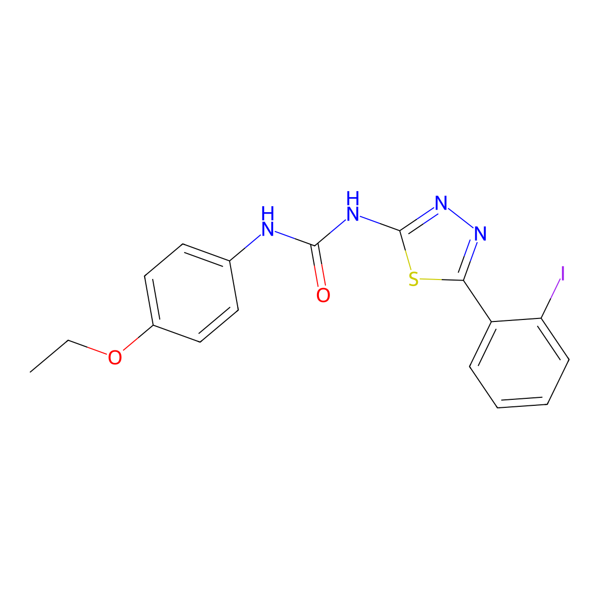 1-(4-Ethoxyphenyl)-3-[5-(2-iodophenyl)-1,3,4-thiadiazol-2-yl]urea molecular structure, CAS 426245-80-9